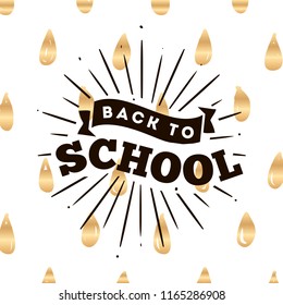 Back to school. Isolated vector element. First day of school logo. Calligraphy, lettering design. Typography for greeting cards, posters, banners.
