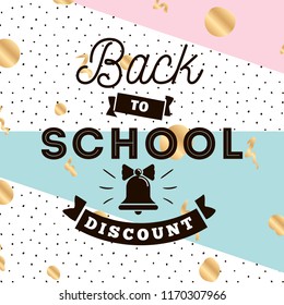 Back to school. Isolated vector element. First day of school logo. Calligraphy, lettering design. Typography for greeting cards, posters, banners.