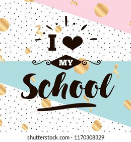 Back to school. Isolated vector element. First day of school logo. Calligraphy, lettering design. Typography for greeting cards, posters, banners.