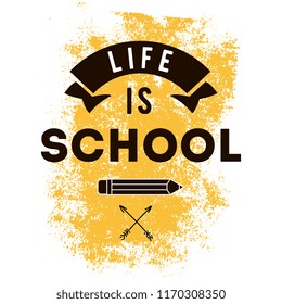 Back to school. Isolated vector element. First day of school logo. Calligraphy, lettering design. Typography for greeting cards, posters, banners.