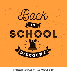 Back to school. Isolated vector element. First day of school logo. Calligraphy, lettering design. Typography for greeting cards, posters, banners.