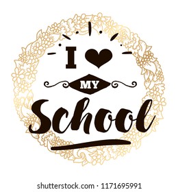 Back to school. Isolated vector element. First day of school logo. Calligraphy, lettering design. Typography for greeting cards, posters, banners.