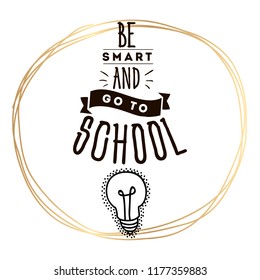 Back to school. Isolated vector element. First day of school logo. Calligraphy, lettering design. Typography for greeting cards, posters, banners.