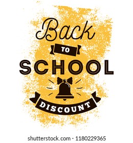 Back to school. Isolated vector element. First day of school logo. Calligraphy, lettering design. Typography for greeting cards, posters, banners.