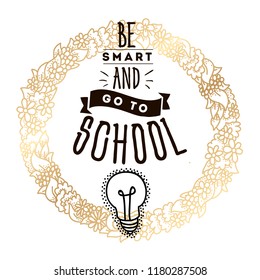 Back to school. Isolated vector element. First day of school logo. Calligraphy, lettering design. Typography for greeting cards, posters, banners.