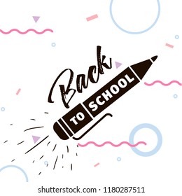 Back to school. Isolated vector element. First day of school logo. Calligraphy, lettering design. Typography for greeting cards, posters, banners.