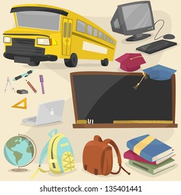back to school item pack isolated object
