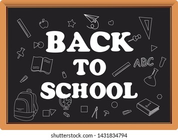 Back to school with school items and elements. background and poster for back to school