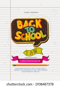 Back to school with school items and elements, Online Learning, study from home, back to school, flat design