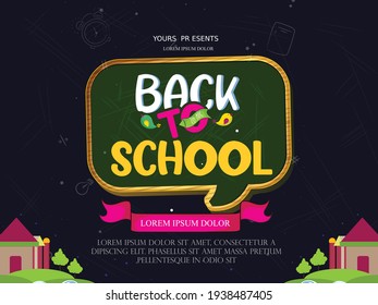 Back to school with school items and elements, Online Learning, study from home, back to school, flat design