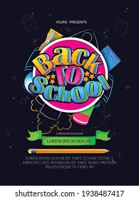 Back to school with school items and elements, Online Learning, study from home, back to school, flat design