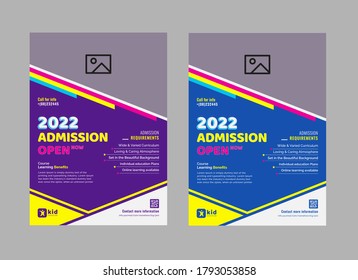 Back To School Or Junior Admission For Kids School Education Flyer Template Design. Poster Design