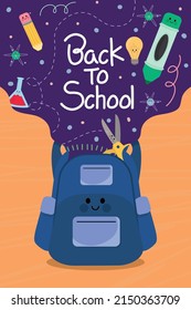 back to school kawaii bag and supplies