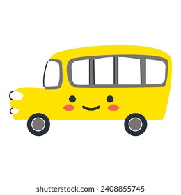 Back to school kawaii vector school supplies . Educational clipart set with cute flat style smiling objects.