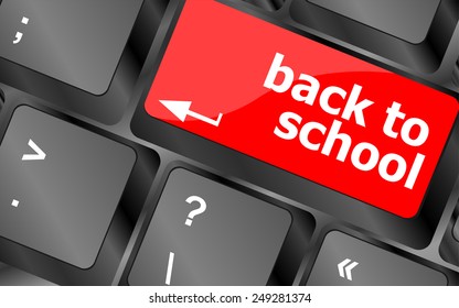 Back to school key on computer keyboard