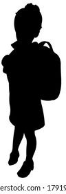 back to school kid silhouette 