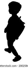 back to school kid silhouette 