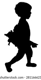 back to school kid silhouette 