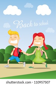 Back to school kids background eps10