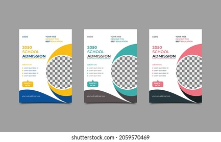 Back to school for Kids School Education Flyer Template Design. School Admission Flyer or Junior School Admission Flyer Template..eps