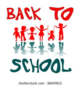 back to school kids, vector art illustration; more drawings in my gallery