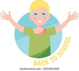 Vuelta a la escuela, niños, Ilustración vectorial
