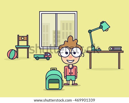 Back to school kids. Vector illustration