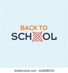 Back to school label. School Background. Back to school sale tag. Vector illustration. Hand drawn lettering badges. Typography emblem set