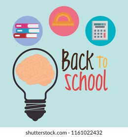 back to school label with brain storming