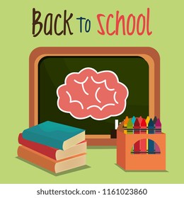 back to school label with chalkboard