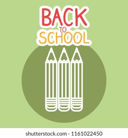 back to school label with colors crayons