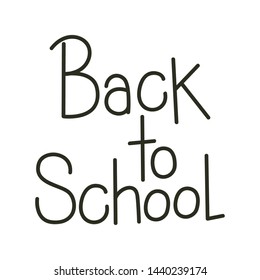 back to school label on white background