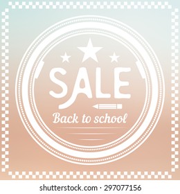 Back to School Label. Sale Design. Vector Illustration.