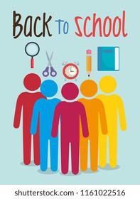 back to school label with supplies
