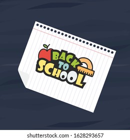 Back to school labels. School Background. Back to school sale tag. Vector illustration. Hand drawn lettering badges. Typography emblem set