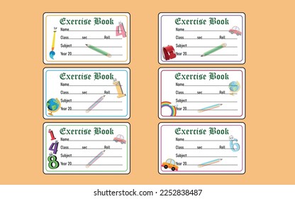 
Back to school labels for exercise books, Exercise book labels Template all subjects.
