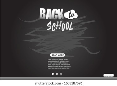 back to school landing page vector in black and white.