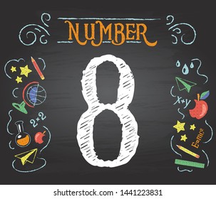 Back to School. Learn Number. Number - eight