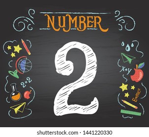 Back to School. Learn Number. Number - two