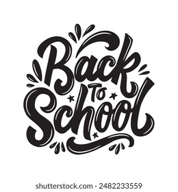 Back to school. Letter design. Vector illustration on white background