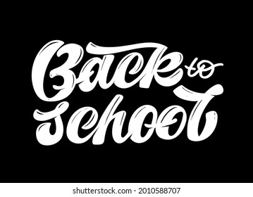 Back to school. Lettering art label. Hand drawn doodle lettering art. 