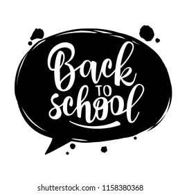 "Back to school" lettering for banner design, holiday greeting for social media post, posters, cards.