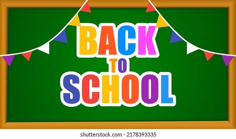 Back to school lettering banner. Vector illustration.