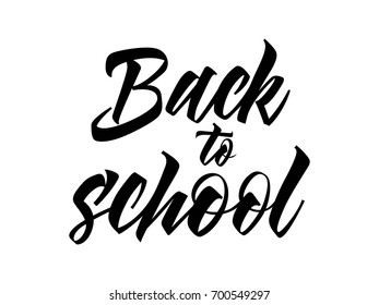 Back to school lettering in black color