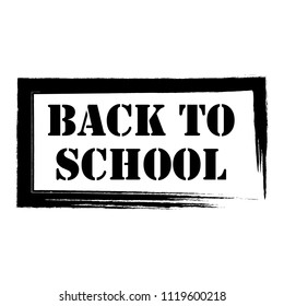 Back to school lettering. Back to school black and white vector illustration. 