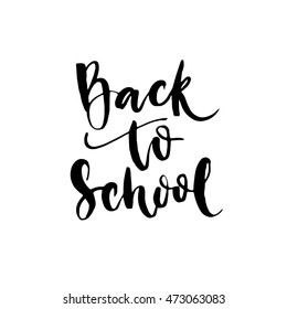 Back School Lettering Calligraphy Phrase Handwritten Stock Vector ...