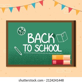 back to school lettering and garlands poster