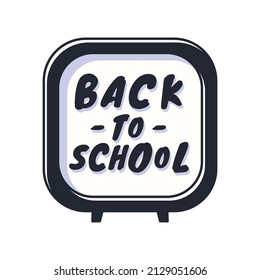 Back to school lettering hand drawn design with alarm clock, Back to school concept