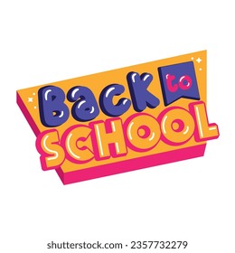 back to school lettering icon isolated