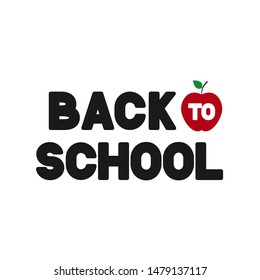 Back to school lettering isolated on white. Easy to edit vector template for typography poster, logo design, banner, flyer, greeting card, postcard, party invitation, tee-shirt, etc.